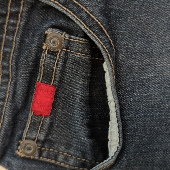 Y2K Tilt Micro Mini Jean Shorts Booty Shorts 2000's Star Embroidered - Picture 5 of 9